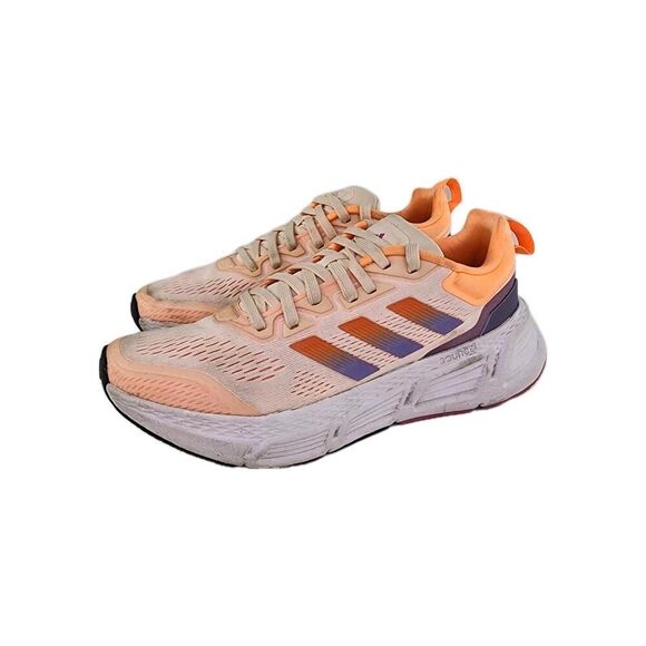 Adidas Questar Flow Contrast Sole Lace-Up Running Shoe US 7.5 Orange Sneakers - Picture 1 of 12